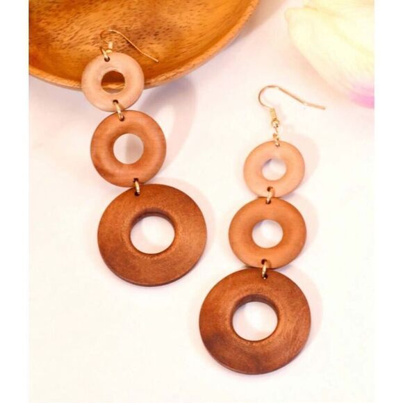 Wooden Earrings - Picture 4 of 5